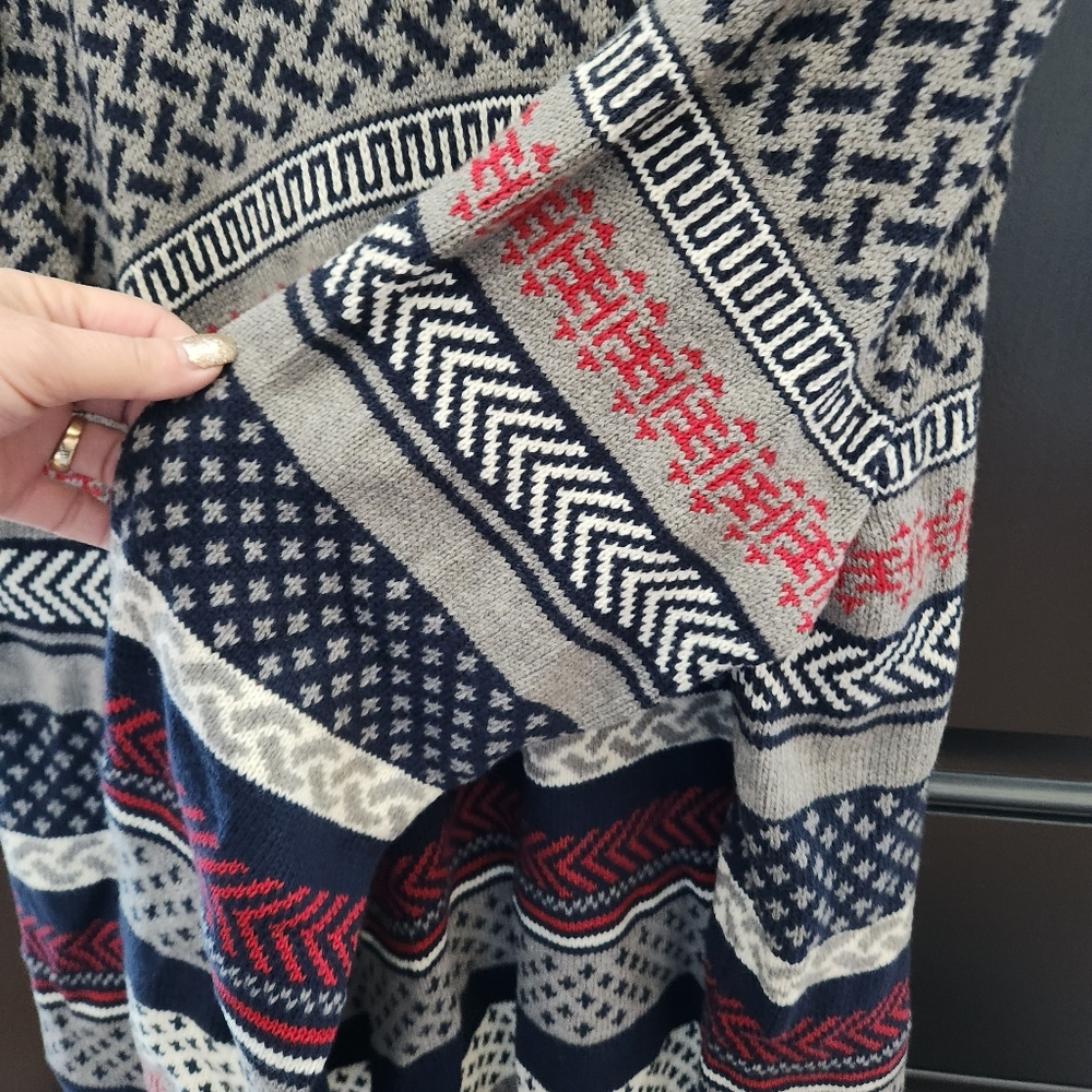 90's Tommy Hilfiger Geometric Print Pullover Shawl Collar Y2K - Picture 6 of 14